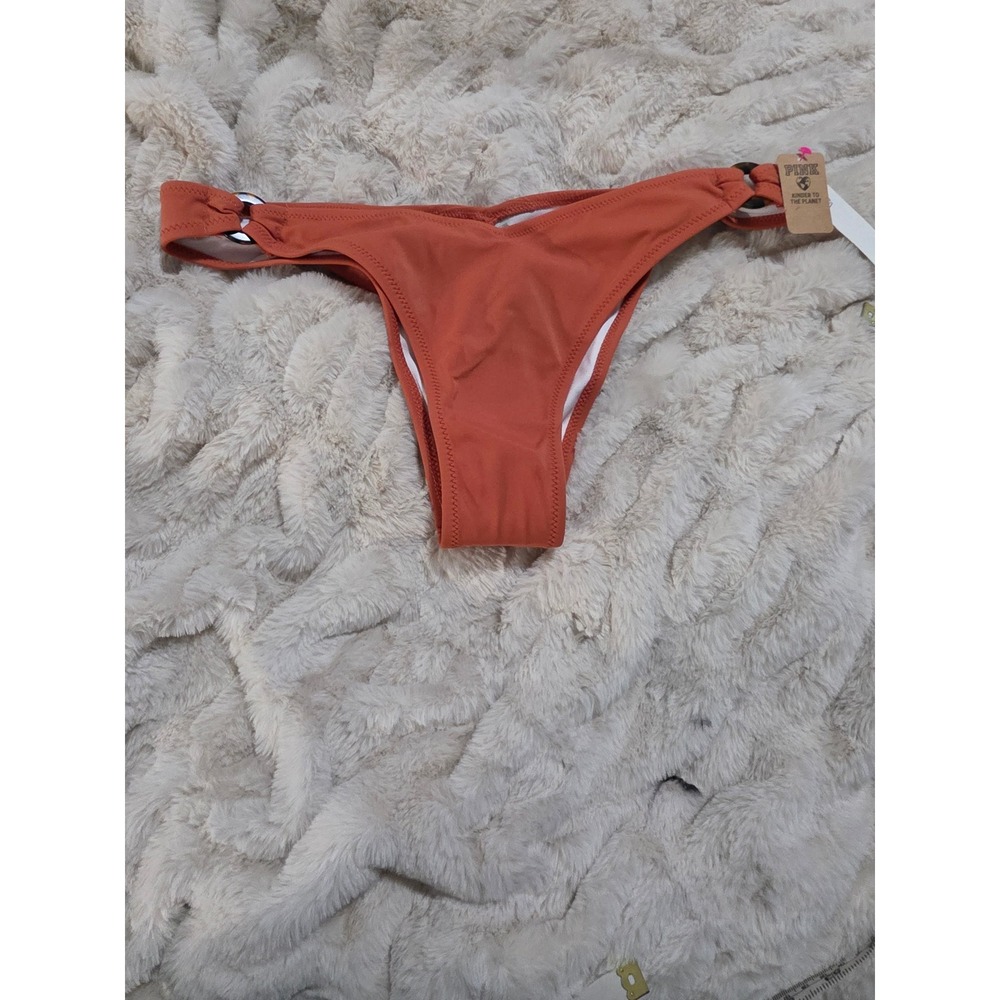 Victoria's Secret PINK Burnt Orange Ring High Leg Bikini Bottom Medium NWT